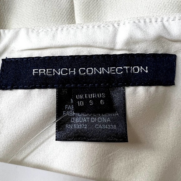 French Connection Mini Sheath Dress Summer White Womens Size 6 - Picture 12 of 15